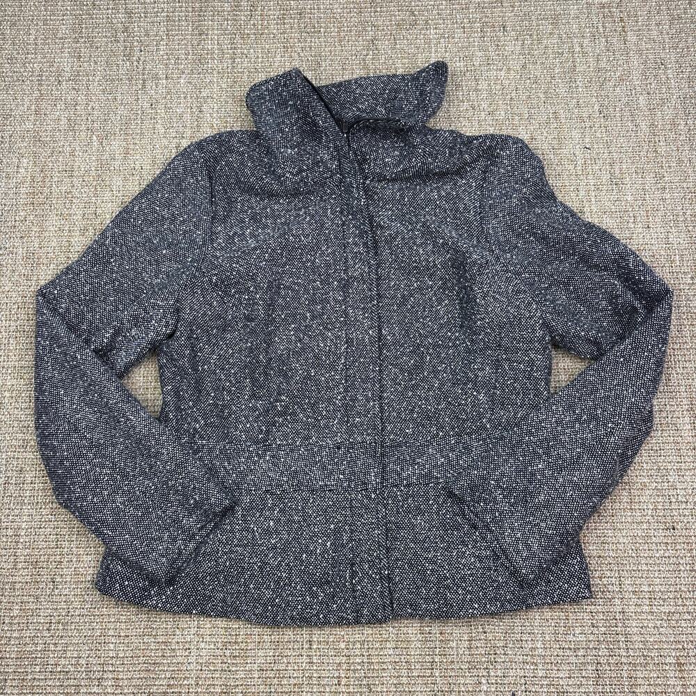 🩶 Sandro Sportswear Tweed Zip Jacket | Size L | Gray | Lined